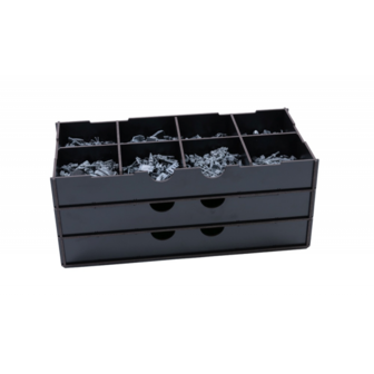 Black Paint Rack: Kastje met 3 lange laden