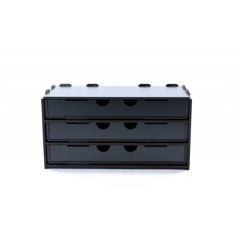 Black Paint Rack: Kastje met 3 lange laden