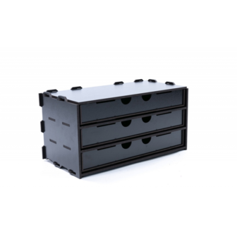 Black Paint Rack: Kastje met 3 lange laden