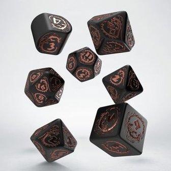 Dragons Modern Dice Set Black &amp; Copper (7)