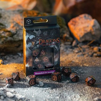 Dragons Modern Dice Set Black &amp; Copper (7)