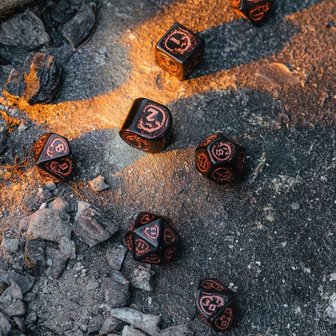 Dragons Modern Dice Set Black &amp; Copper (7)