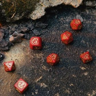 Dragons Modern Dice Set Red &amp; Gold (7)