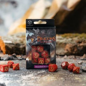 Dragons Modern Dice Set Red &amp; Gold (7)