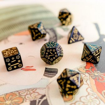 Japanese Dice Set: Deep Night Firefly (7)
