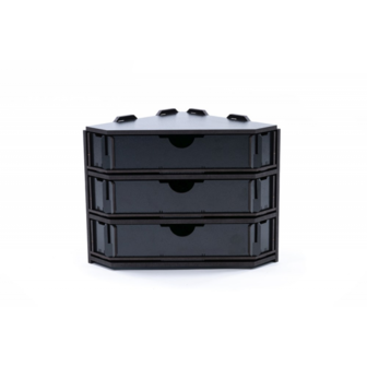 Black Paint Rack: Eindstuk met lades