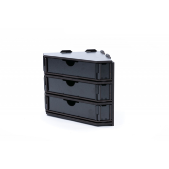 Black Paint Rack: Eindstuk met lades