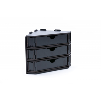 Black Paint Rack: Eindstuk met lades