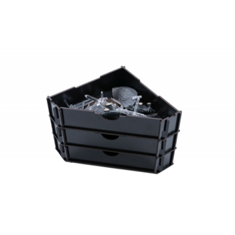 Black Paint Rack: Eindstuk met lades