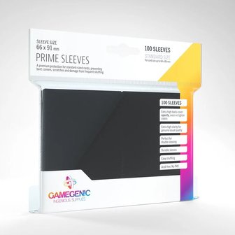 Gamegenic Prime Sleeves: Standard Size Black (66x91mm) - 100x