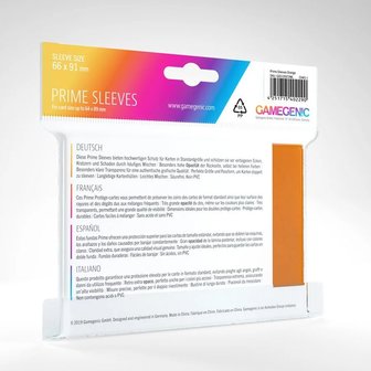 Gamegenic Prime Sleeves: Standard Size Orange (66x91mm) - 100x