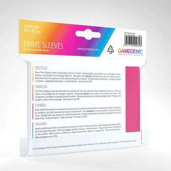 Gamegenic Prime Sleeves: Standard Size Pink (66x91mm) - 100x