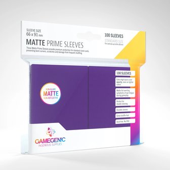 Gamegenic Matte Prime Sleeves: Standard Size Purple (66x91mm) - 100x