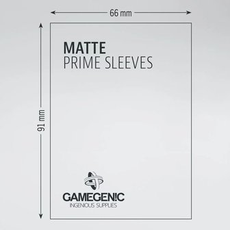 Gamegenic Matte Prime Sleeves: Standard Size Dark Gray (66x91mm) - 100x