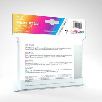 Gamegenic Matte Sleeves: Standard Card Game Value Pack (66x91mm) - 200