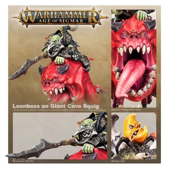 Warhammer: Age of Sigmar - Gloomspitte Gitz: Loonboss on Giant Cave Squig