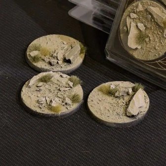 Arid Steppe Bases - Round 50mm (x3)