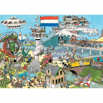 Verkeerschaos &amp; Ter Land, ter Zee en in de lucht - Jan van Haasteren Puzzel (2x1000)