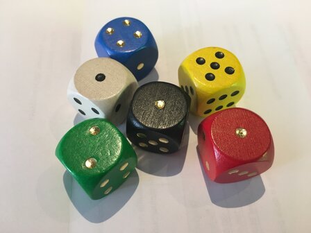 Dobbelstenen D6 Hout (20mm)