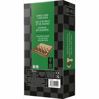 Houten Schaak- en Damspel (Opvouwbaar)