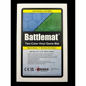 Reversible Battlemat (60x66cm, hexes, blue-green)