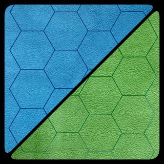Reversible Battlemat (60x66cm, hexes, blue-green)