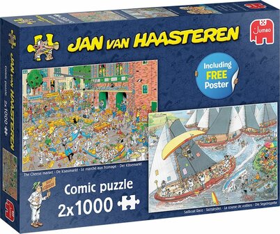 De Kaasmarkt &amp; Sk&ucirc;tsjesilen - Jan van Haasteren Puzzel (2x1000)
