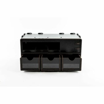 Black Paint Rack: Middenstuk (Stekkerdoos en ladekastje met lage lades)