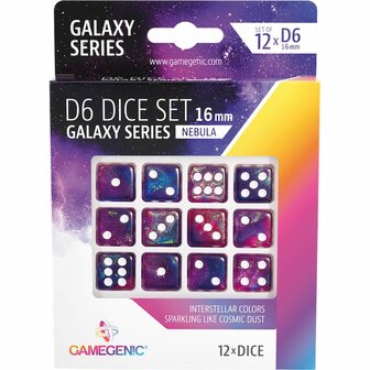 Dobbelstenen Galaxy Series Nebula - D6 - 16mm - 12 stuks