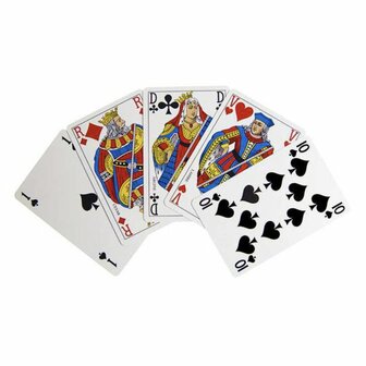 Speelkaarten Fournier - Dubbele Kop - Franse Speelzijde (1-R-D-V) - Blauwe Achterzijde