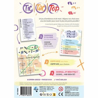 Tic Tac Top | Party Woordspel (Engels/Frans) | Explor8