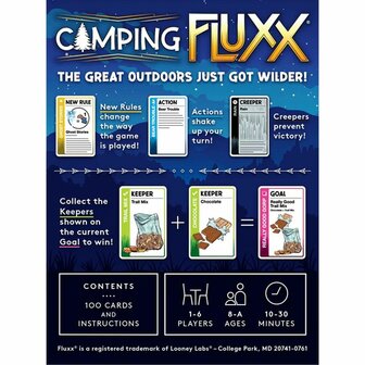 Camping Fluxx &ndash; Kampeerkaartspel met Veranderende Regels &ndash; Looney Labs​