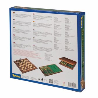 Luxe Toernooi Schaakset (50 x 50cm) &ndash; Houten Bord en Staunton Stukken &ndash; Philos 2503​