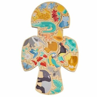 Houten Puzzel 2-in-1 Papegaai (4+) &ndash; Educatieve Houten Puzzel van HABA