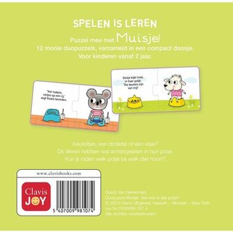 Muisje &ndash; Van wie is dat potje? duopuzzel van Clavis &ndash; Educatieve puzzel voor kinderen vanaf 2 jaar
