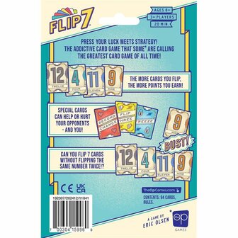 Flip 7 Compact (Tuck Box) &ndash; push-your-luck kaartspel van USAopoly