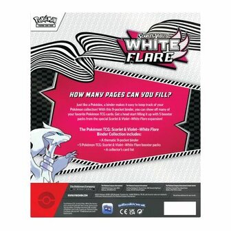 Pok&eacute;mon Scarlet &amp; Violet &ndash; White Flare Binder Collection &ndash; Verzamelmap map met 5 boosters