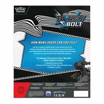 Pok&eacute;mon Scarlet &amp; Violet &ndash; Black Bolt Binder Collection &ndash; Verzamelmap met 5 boosters