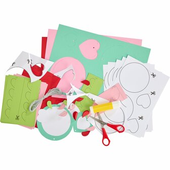 Knutselset &ndash; Hangers Hartbloemen (5+)