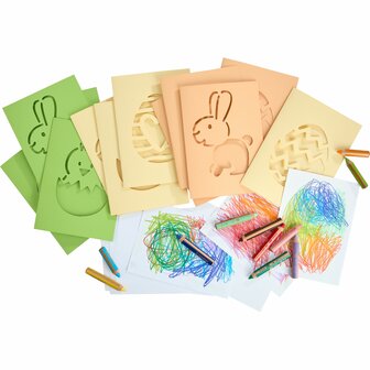 Knutselset - Eerste kleuren Krabbelkaarten Pasen (3+)