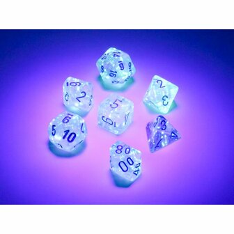 Mini Dobbelstenen Borealis Icicle/Light Blue Polydice (7 stuks)