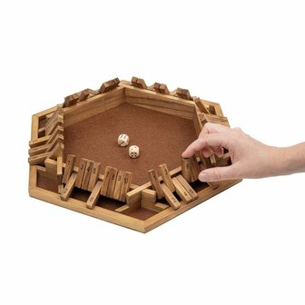 Shut the Box voor 6 spelers &ndash; Philos | Houten Dobbelspel
