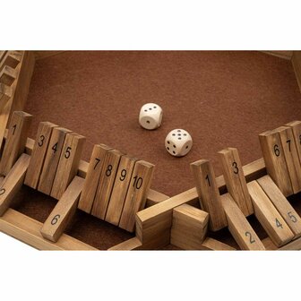 Shut the Box voor 6 spelers &ndash; Philos | Houten Dobbelspel