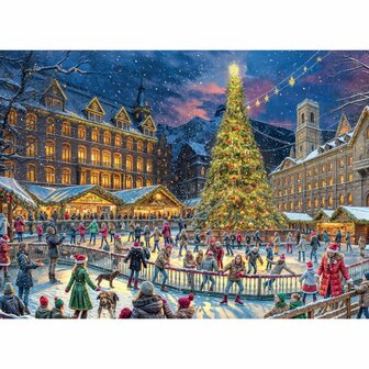 Kerstpuzzel Skating Around The Christmas Tree (1000 stukjes) | Tucker&#039;s Fun Factory