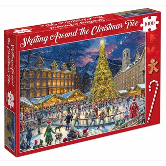 Kerstpuzzel Skating Around The Christmas Tree (1000 stukjes) | Tucker&#039;s Fun Factory