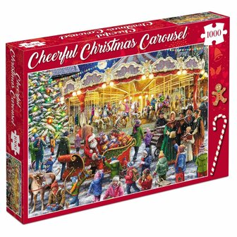 Kerstpuzzel Cheerful Christmas Carousel (1000 stukjes) | Tucker&#039;s Fun Factory