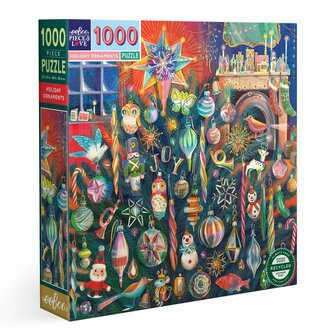 Kerstpuzzel Holiday Ornaments (1000 stukjes) | Eeboo