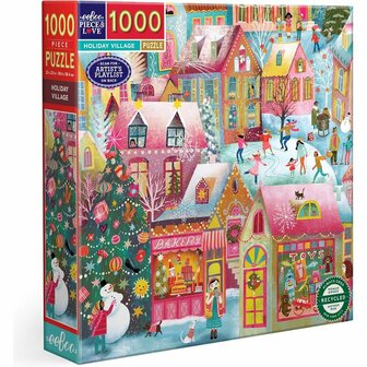 Kerstpuzzel Holiday Village (1000 stukjes) | Eeboo