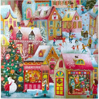 Kerstpuzzel Holiday Village (1000 stukjes) | Eeboo