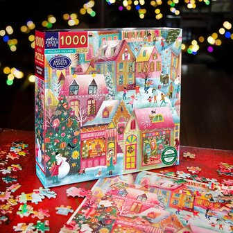 Kerstpuzzel Holiday Village (1000 stukjes) | Eeboo